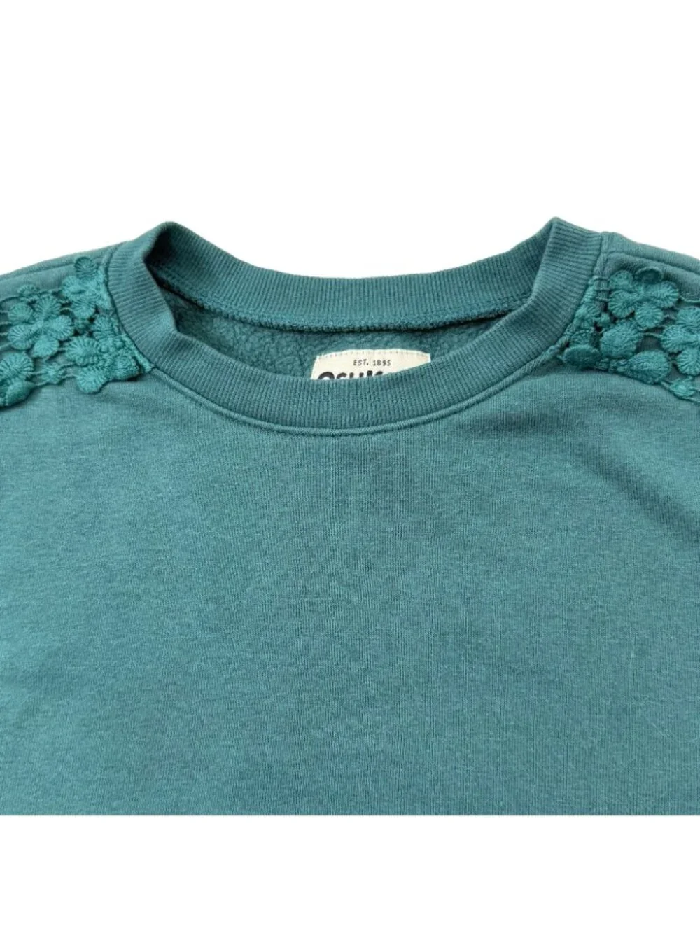 OshKosh B'gosh Long Sleeved Sweatshirt Top Girls size 8/8A Teal Green